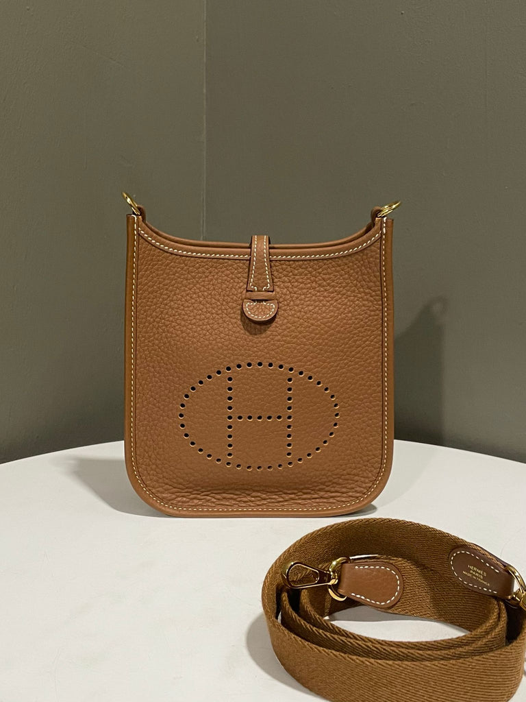 Hermes Mini Evelyn Gold Clemence