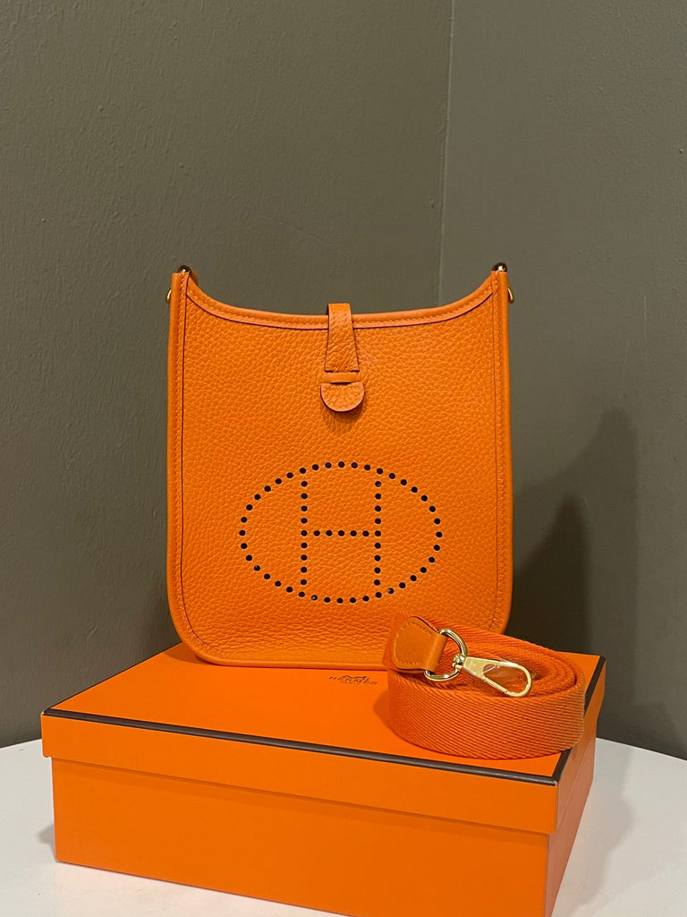 Hermes Mini Evelyn Orange Clemence