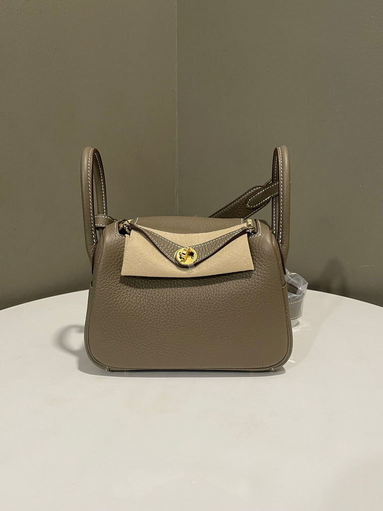 Hermes Mini Lindy II Etoupe Clemence