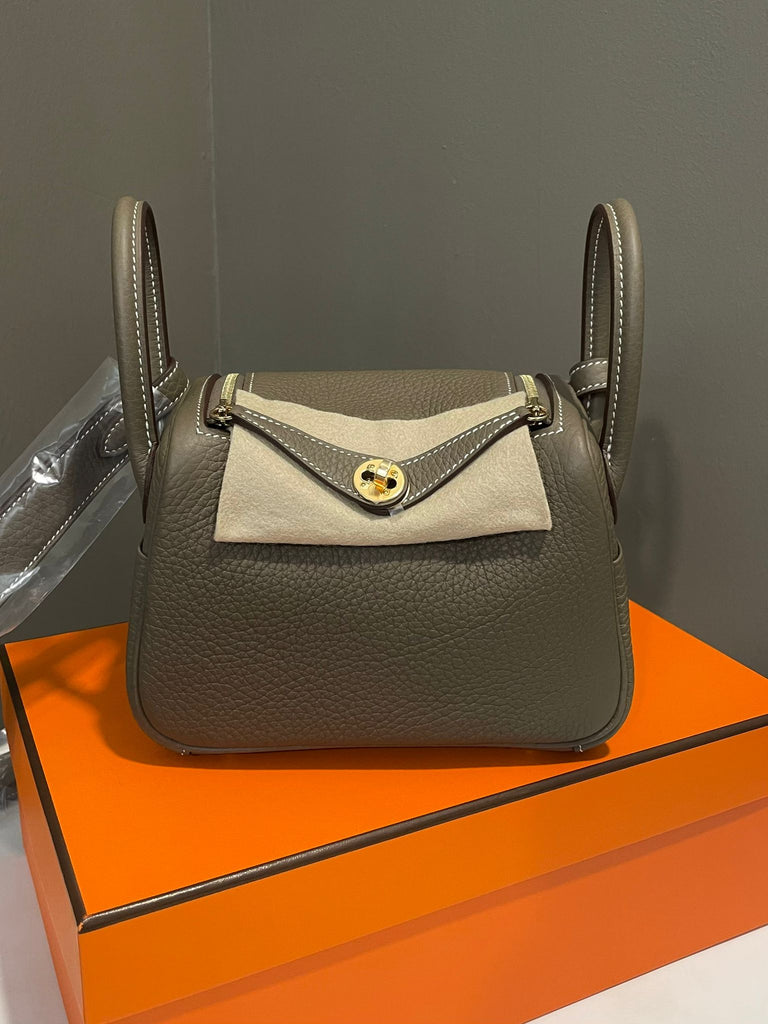Hermes Mini Lindy II Etoupe Clemence