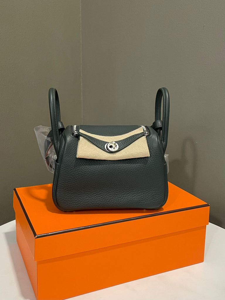 Hermes Mini Lindy II Vert Mangrove Clemence