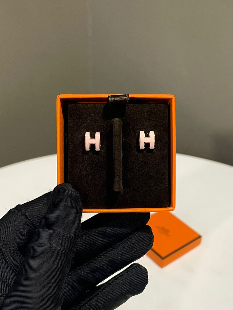 Hermes Mini Pop H Earring Rose Drageee