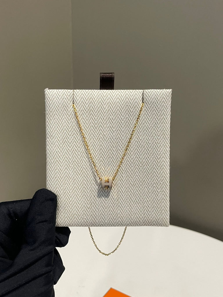 Hermes Mini Pop H Necklace Marron Glace