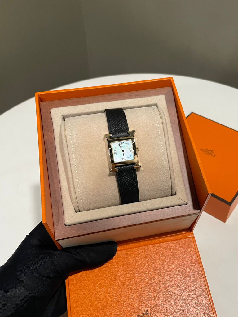 Hermes Montre H Watch Noir Epsom