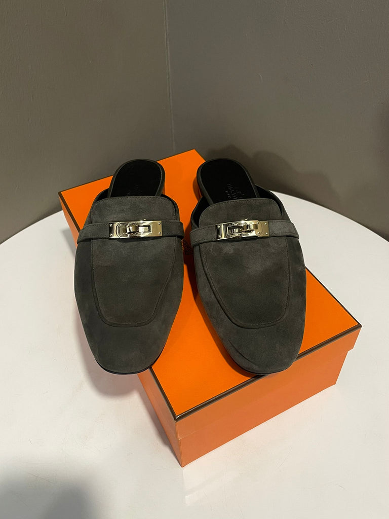 Hermes Oz Mule 
Vert Foret Suede