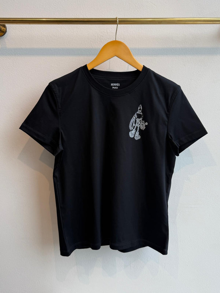 Hermes “Palefroi” Print Straight T-Shirt Black