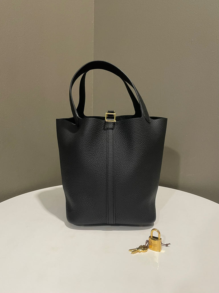 Hermes Picotin 22 Black Clemence