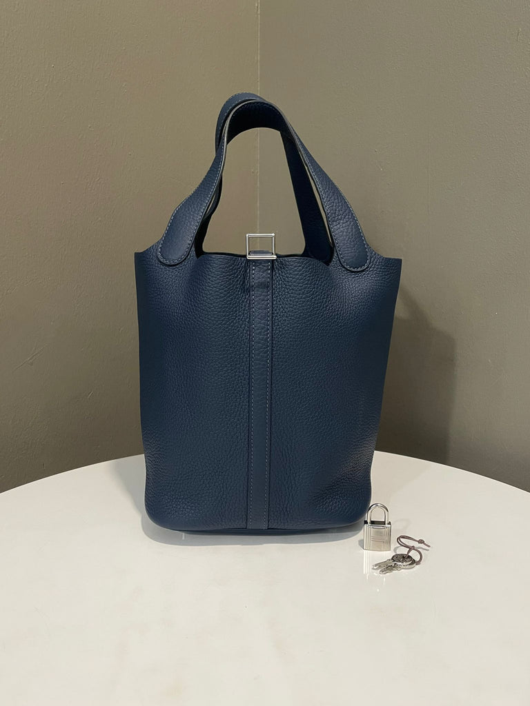 Hermes Picotin 22 Bleu de Prusse Clemence