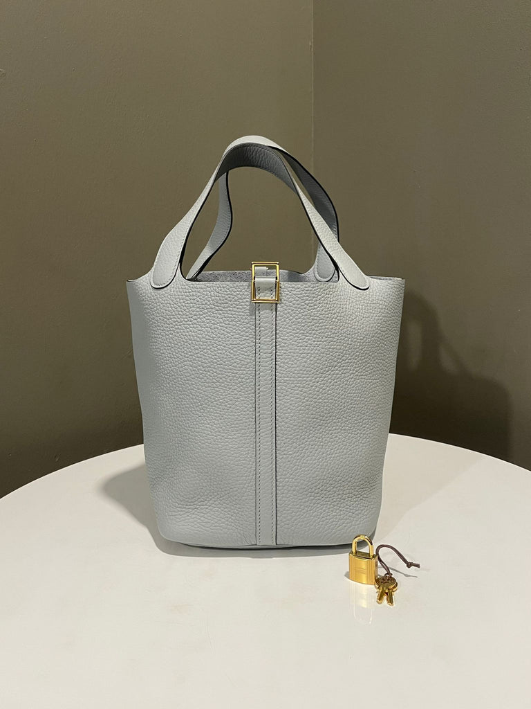 Hermes Picotin 22 Bleu Glacier Clemence