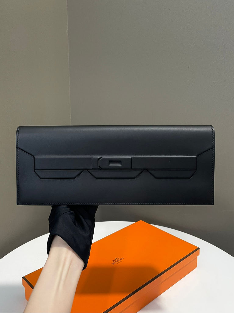 Hermes Pochette Birkin Shadow Black Noir