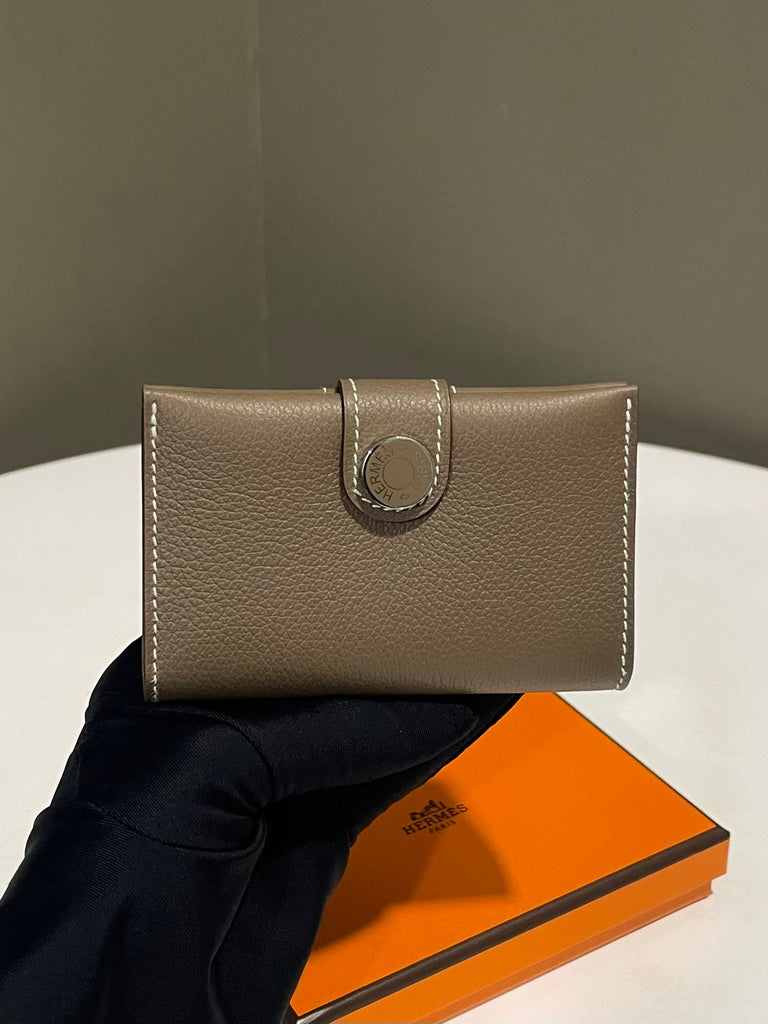 Hermes R.M.S Card Holder Etoupe Evercolor