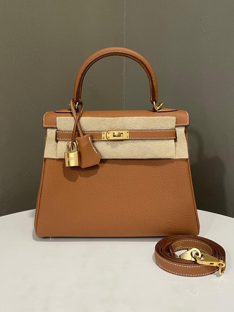 Hermes Retourne 25 Gold Togo