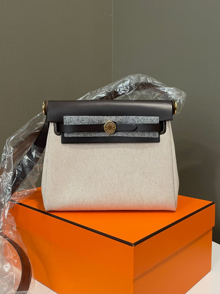 Hermes Herbag Mini 20 Ecru Beige Ebene