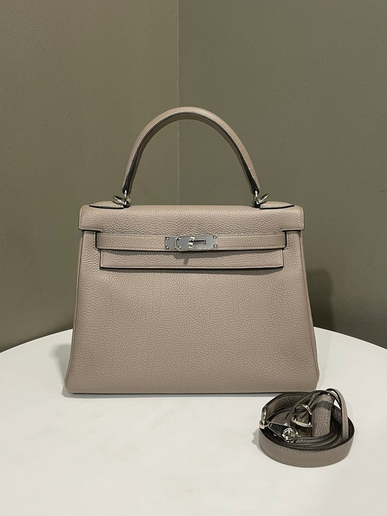 Hermes Kelly 28 Gris Asphalt Togo