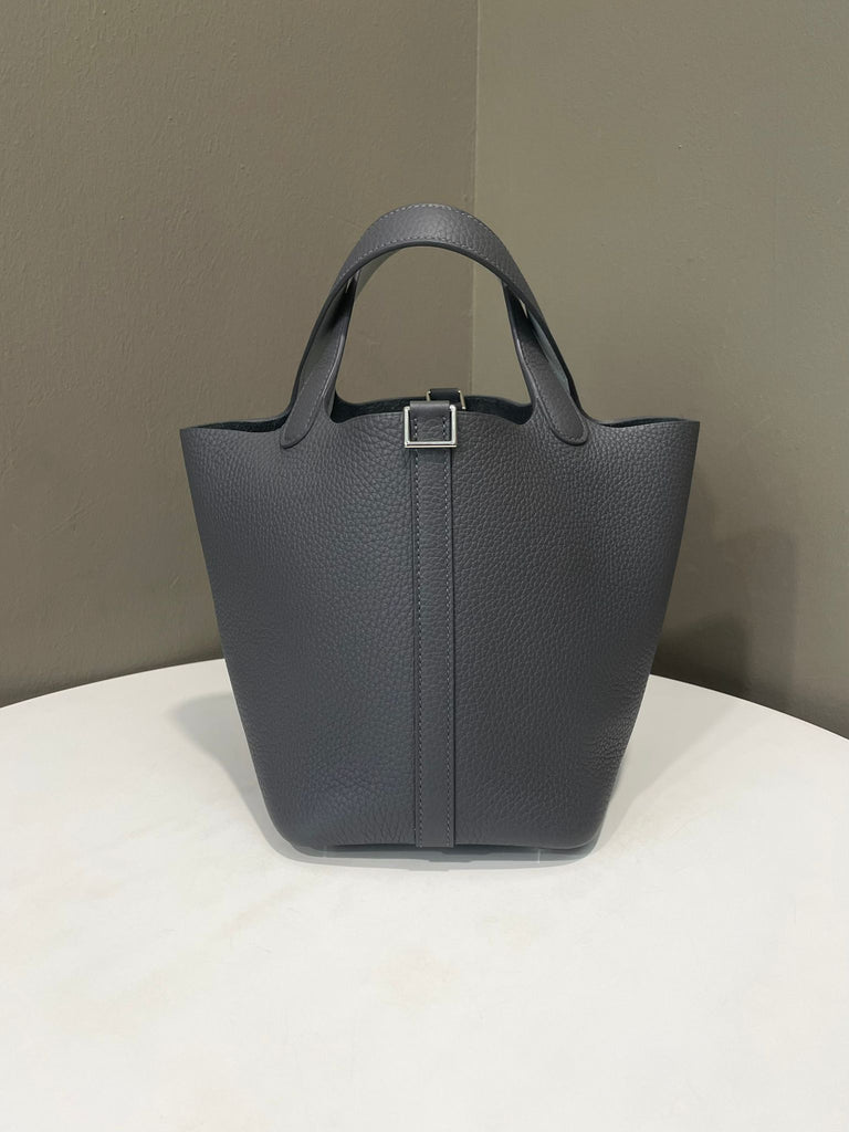 Hermes Picotin 18 Gris Meyer Pale Blue Clemence