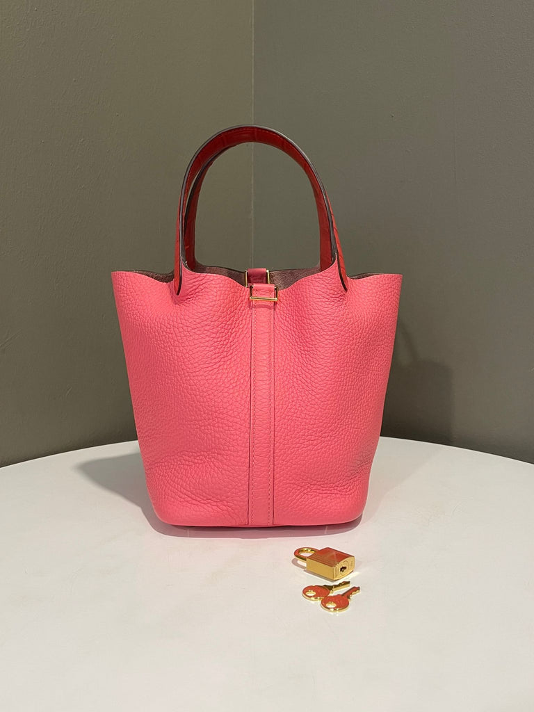 Hermes Picotin Lock 18 Touch Rose Azalee Bougainville