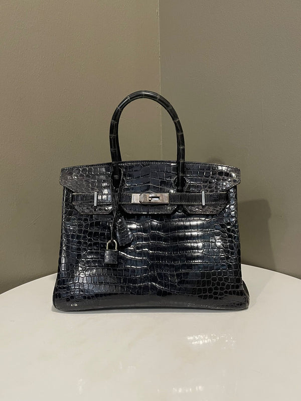 Hermes Birkin 30 Black Porosus