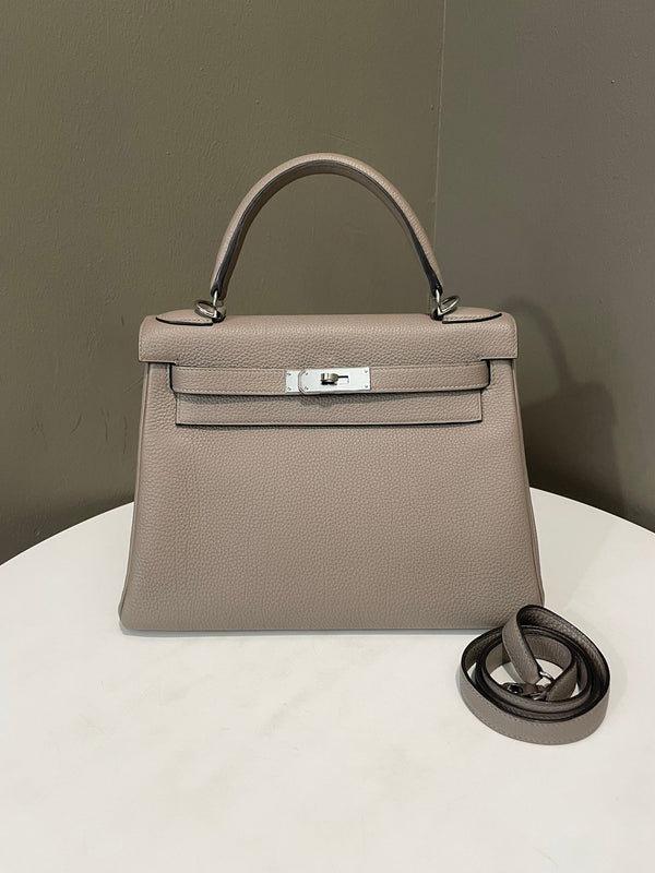 Hermes Kelly 28 Gris Asphalt Togo