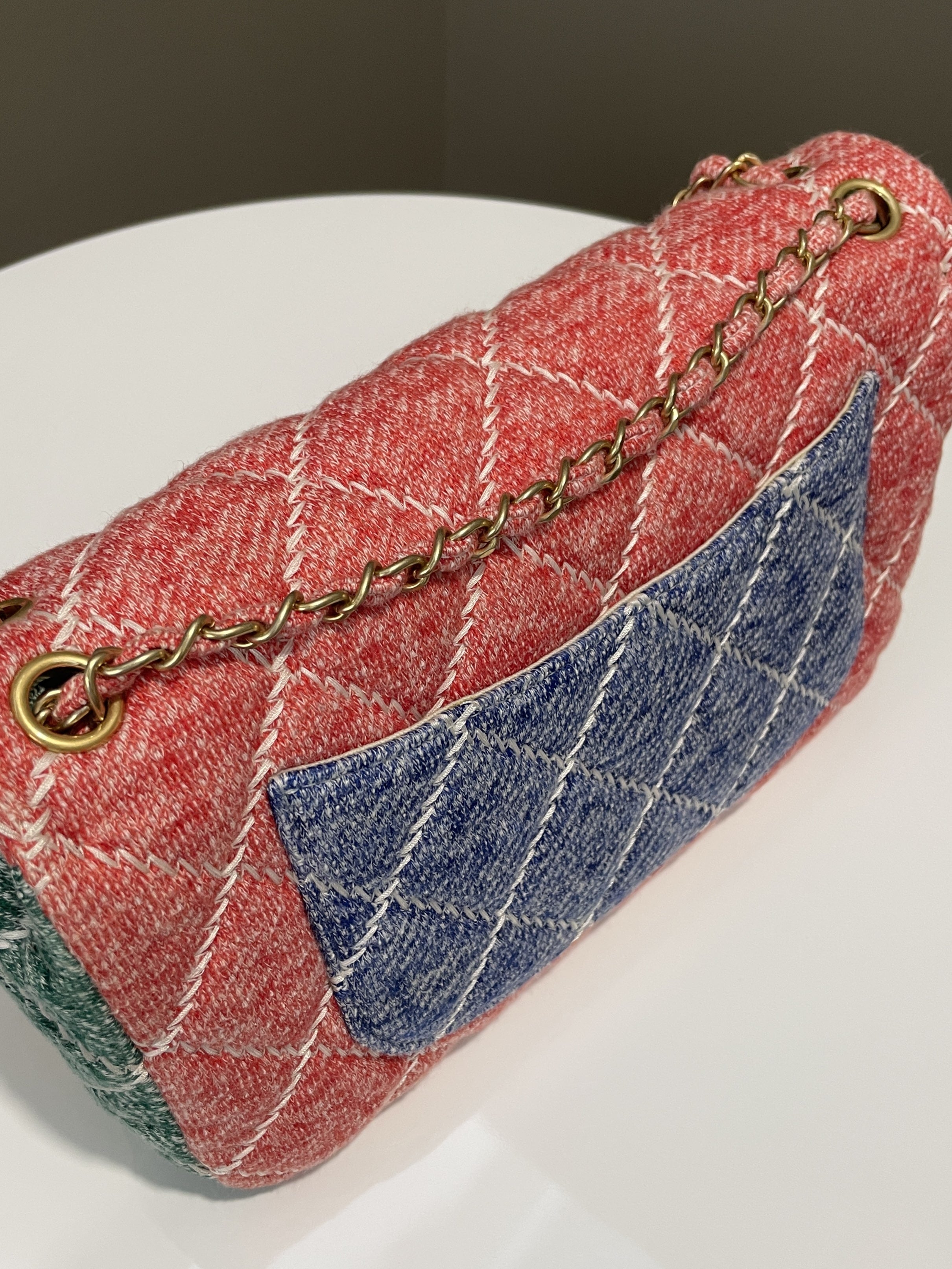 Chanel Quilted Jersey Flap Bag Multicolor