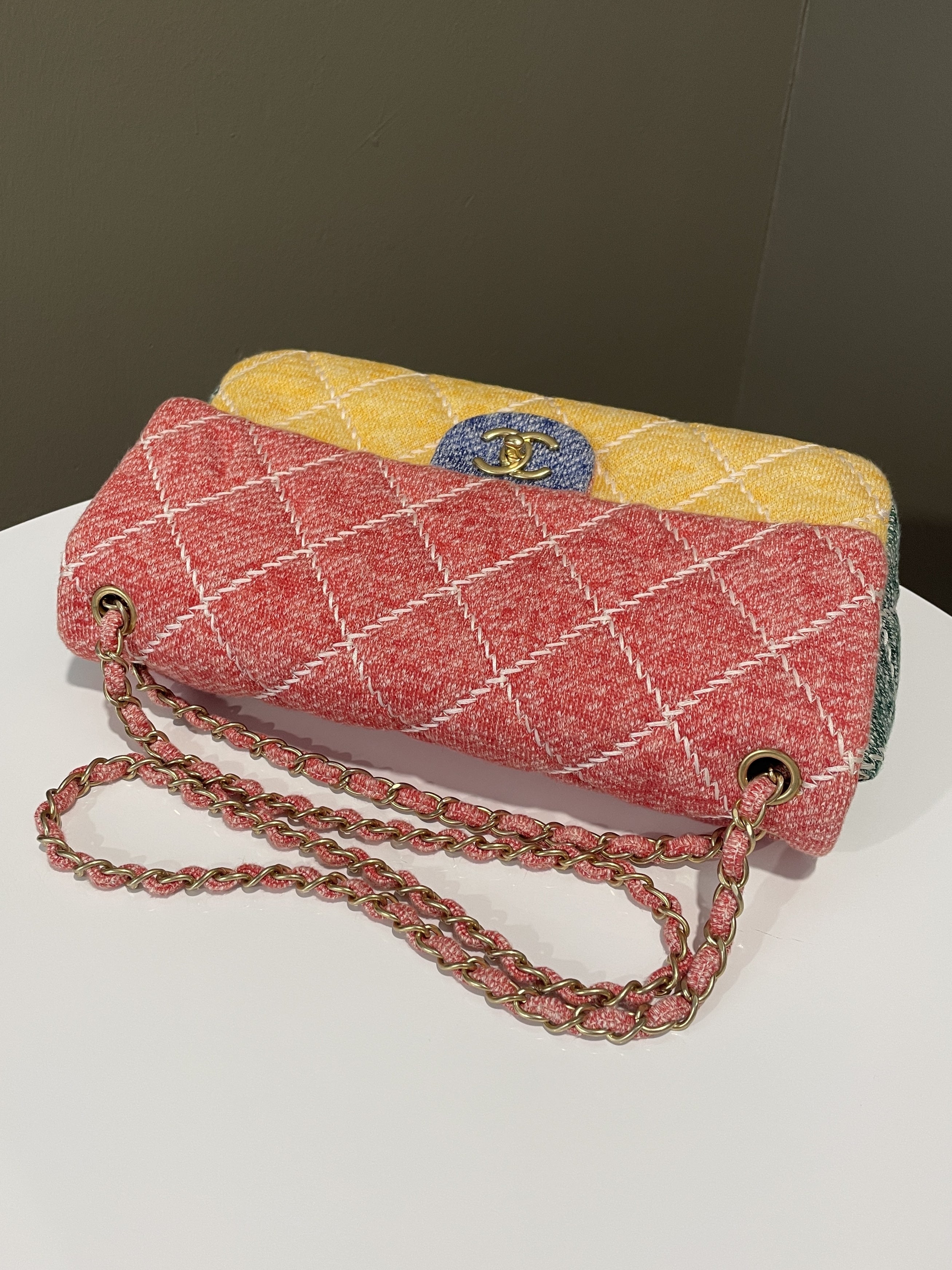 Chanel Quilted Jersey Flap Bag Multicolor