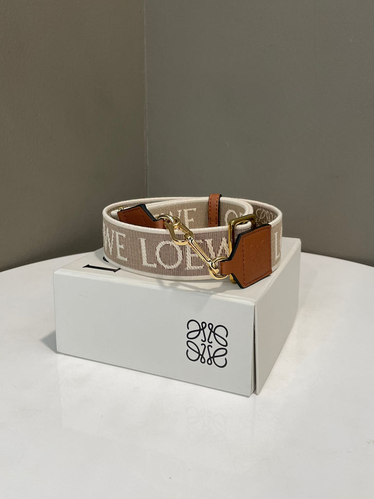 Loewe Jacquard Anagram Strap Natural Tan