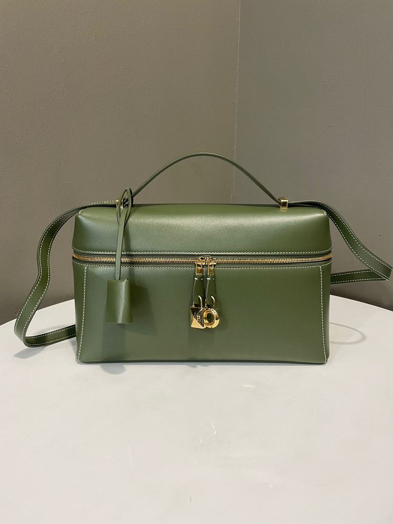 Loro Piana Extra Bag L27 Dark Lichen Calfskin