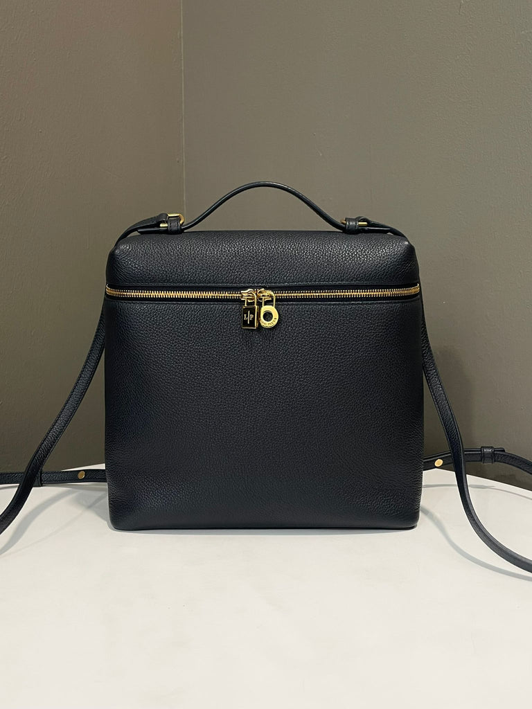 Loro Piana Extra Pocket Backpack L23.5 Midnight Grainy Calfskin