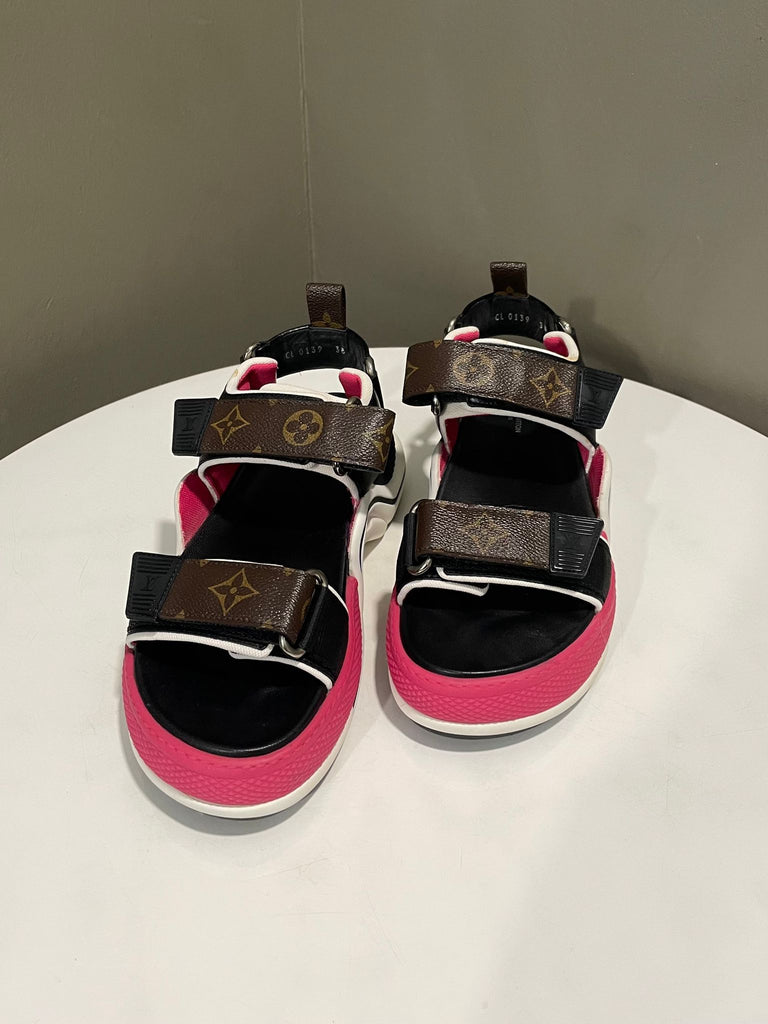Louis Vuitton Archlight Sandals Black / Pink / Monogram Size 38