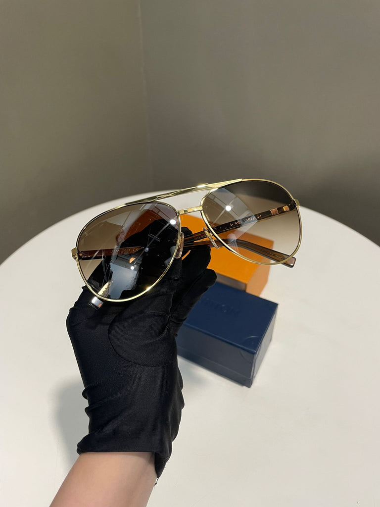 Louis Vuitton Attitude Pilot Sunglasses Damier Metal Frame