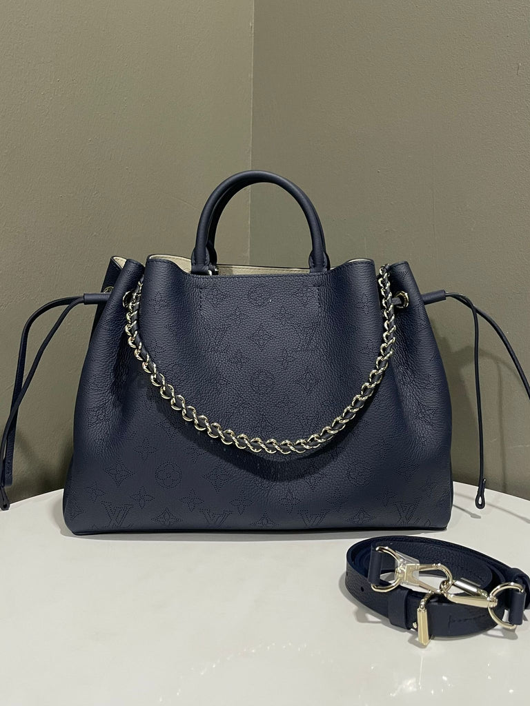Louis Vuitton Bella Mahina Tote Navy Leather Monogram