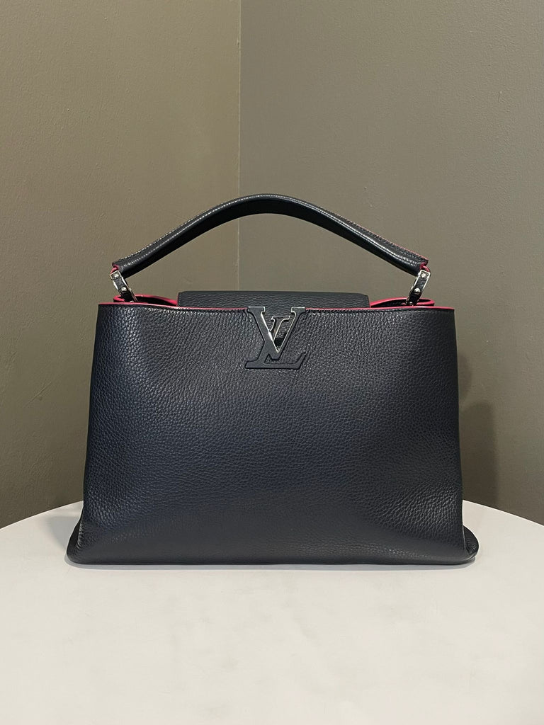 Louis Vuitton Capucines GM Black Grainy Leather