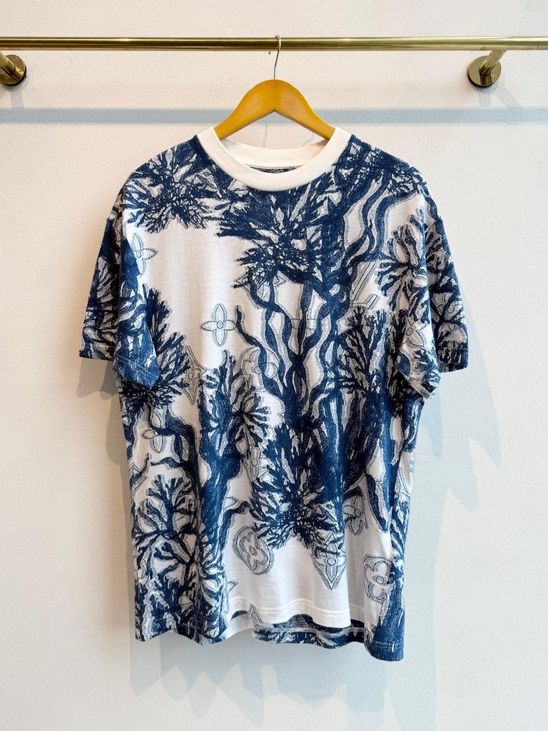 Louis Vuitton Graphic Knitted T-Shirt Blue and White