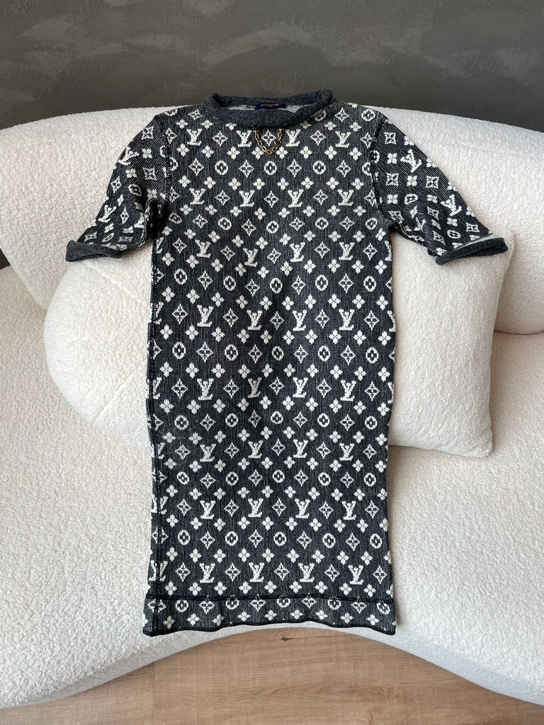 Louis Vuitton Jacquard Knit Dress Dark Grey Monogram