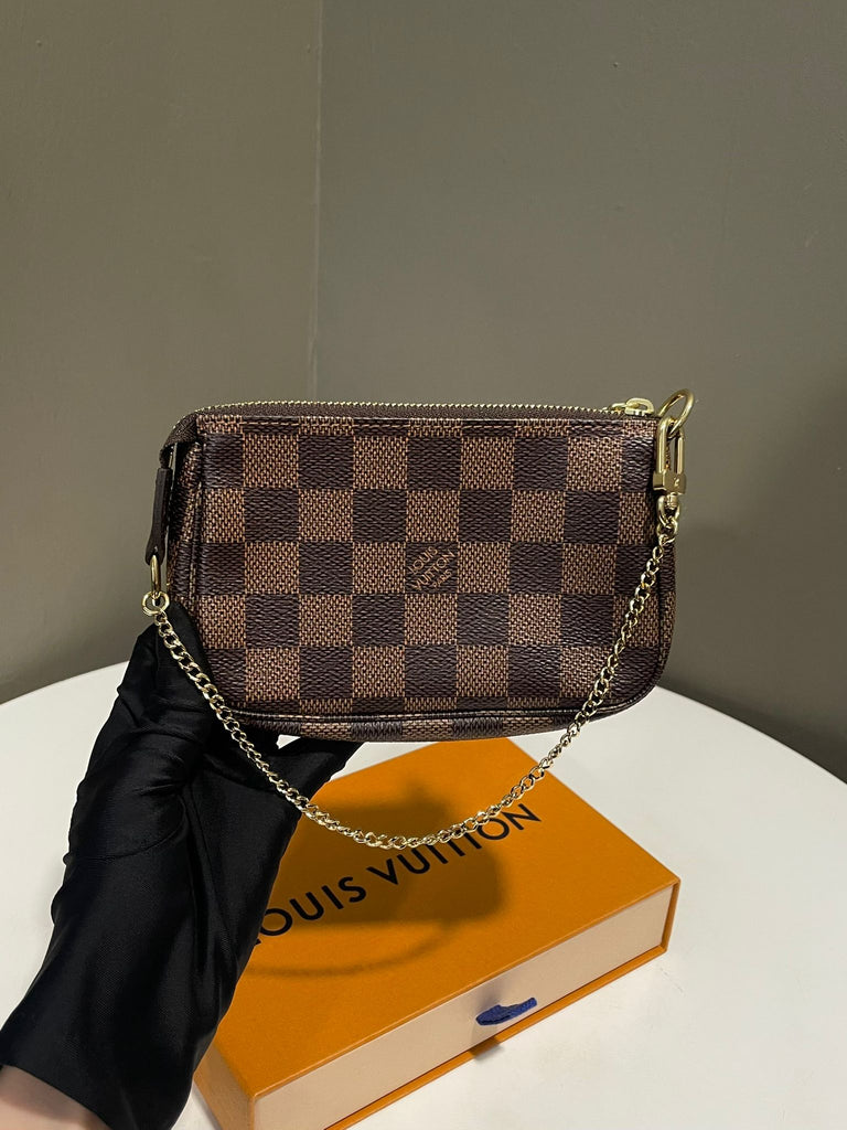 Louis Vuitton Mini Pochette Accessories Damier Ebene Canvas 