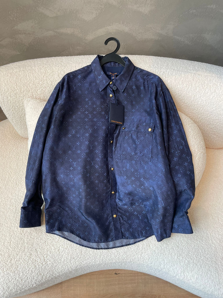 Louis Vuitton Monogram Cloud Masculine Shirt Navy Monogram Cloud