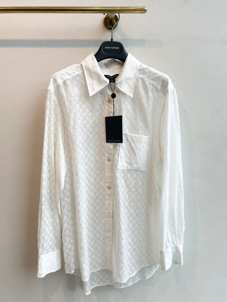 Louis Vuitton Monogram Flowy Shirt White Cotton / Silk