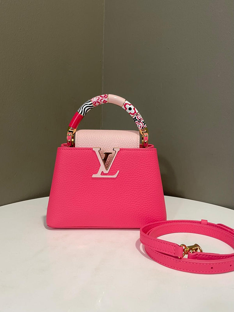 Louis Vuitton Monogram Tile Capucines Ballet Pink Taurillon 