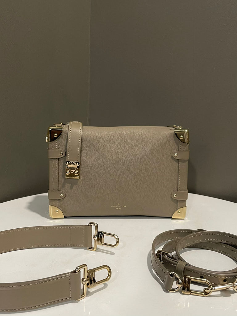Louis Vuitton Side Trunk MM Bag Taupe Calfskin