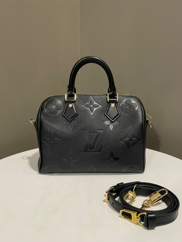 Louis Vuitton Speedy Bandouliere 25 Black Empreinte