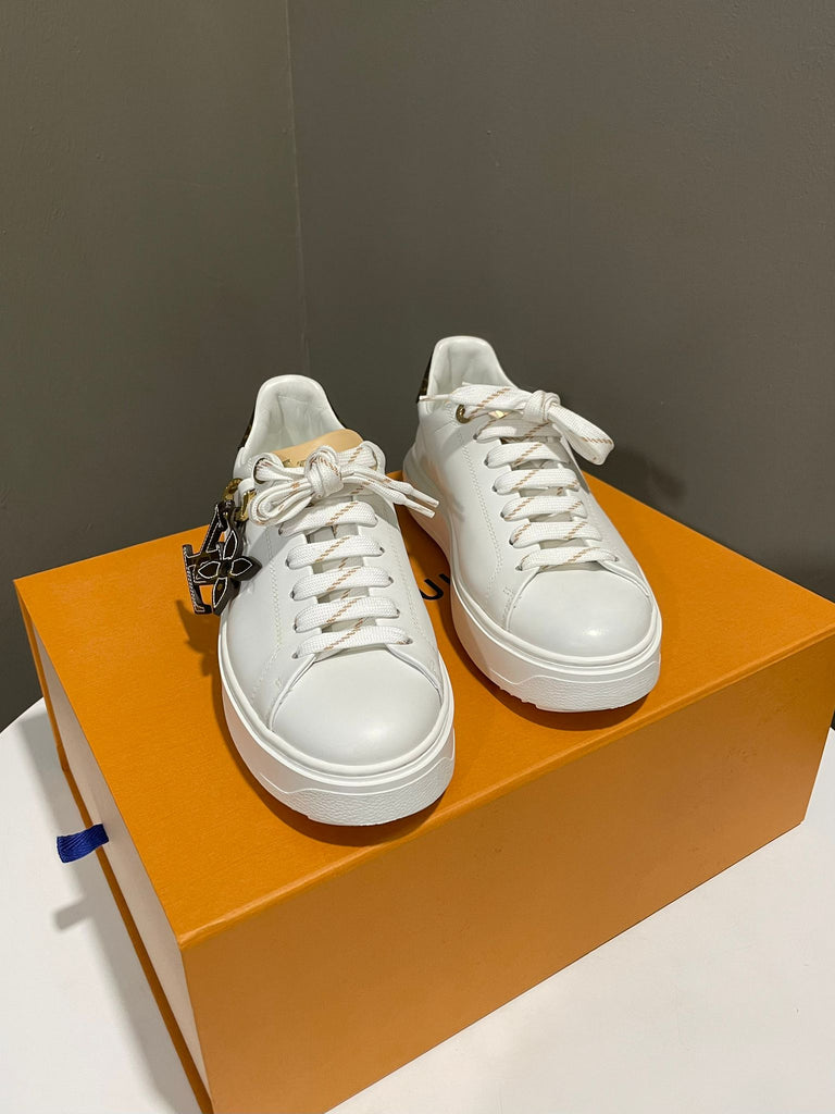 Louis Vuitton Time Out Sneaker White Calfskin GHW Size 37