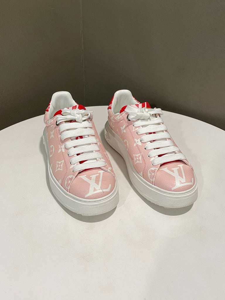 Louis Vuitton Time Out Sneakers Red / Pastel Pink Size 38