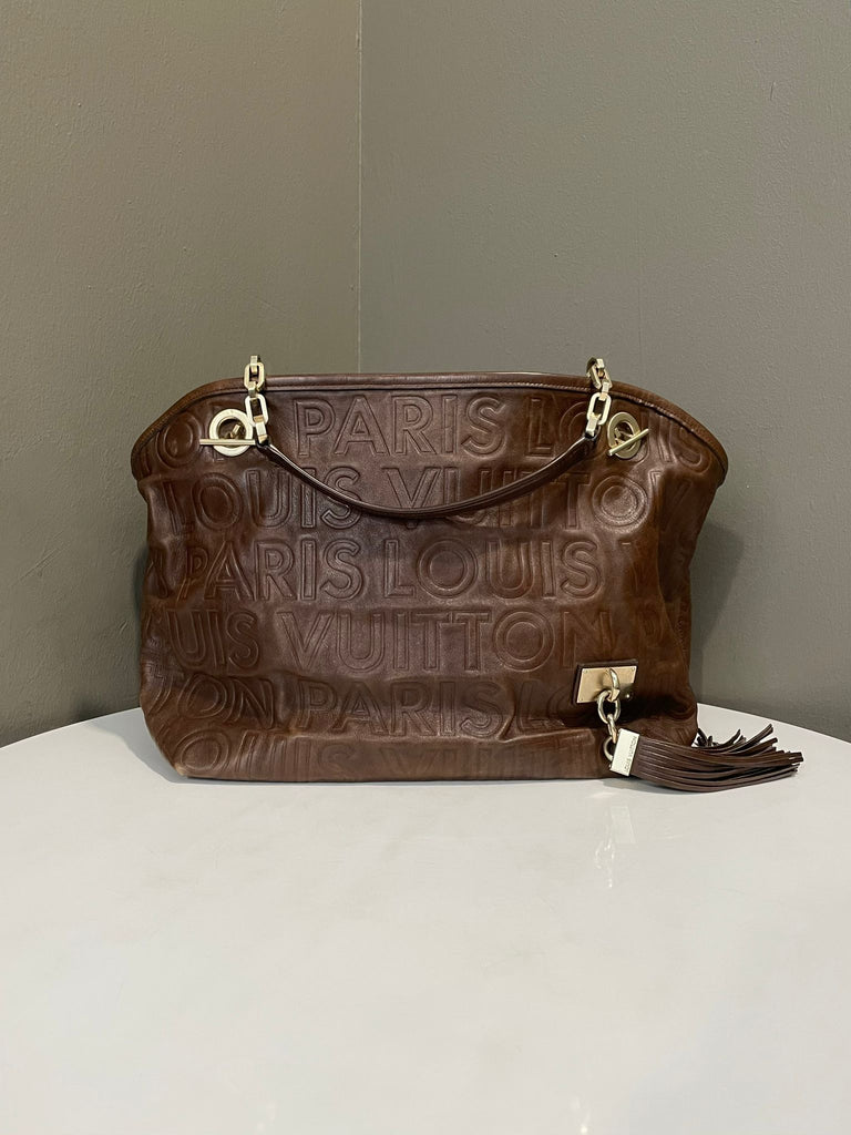 Louis Vuitton Whisper PM Bag Chocolate Souple Leather 