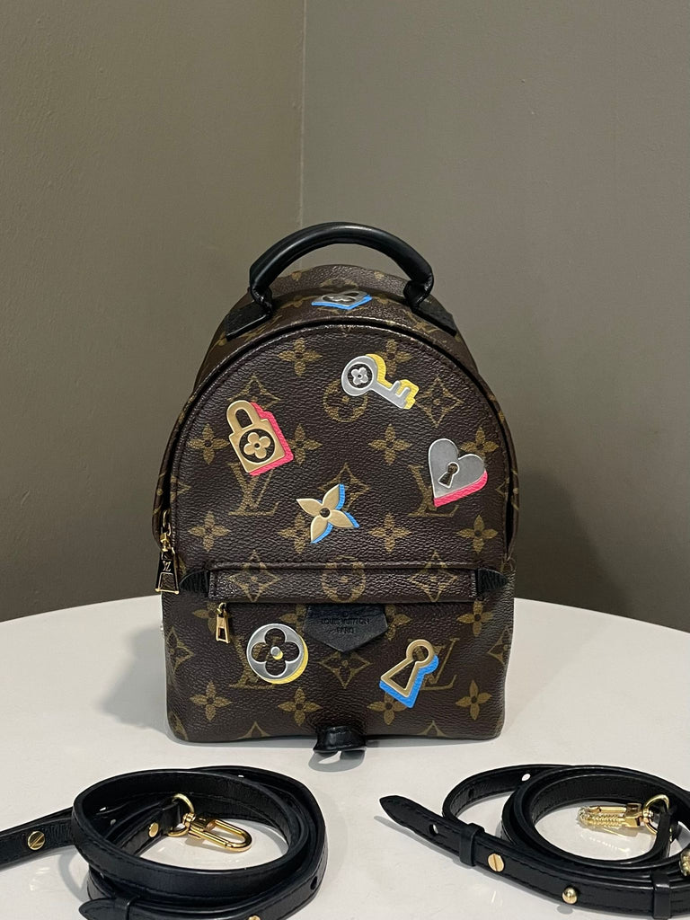 Louis Vuitton Love Lock Palm Spring Mini Backpack Classic Monogram