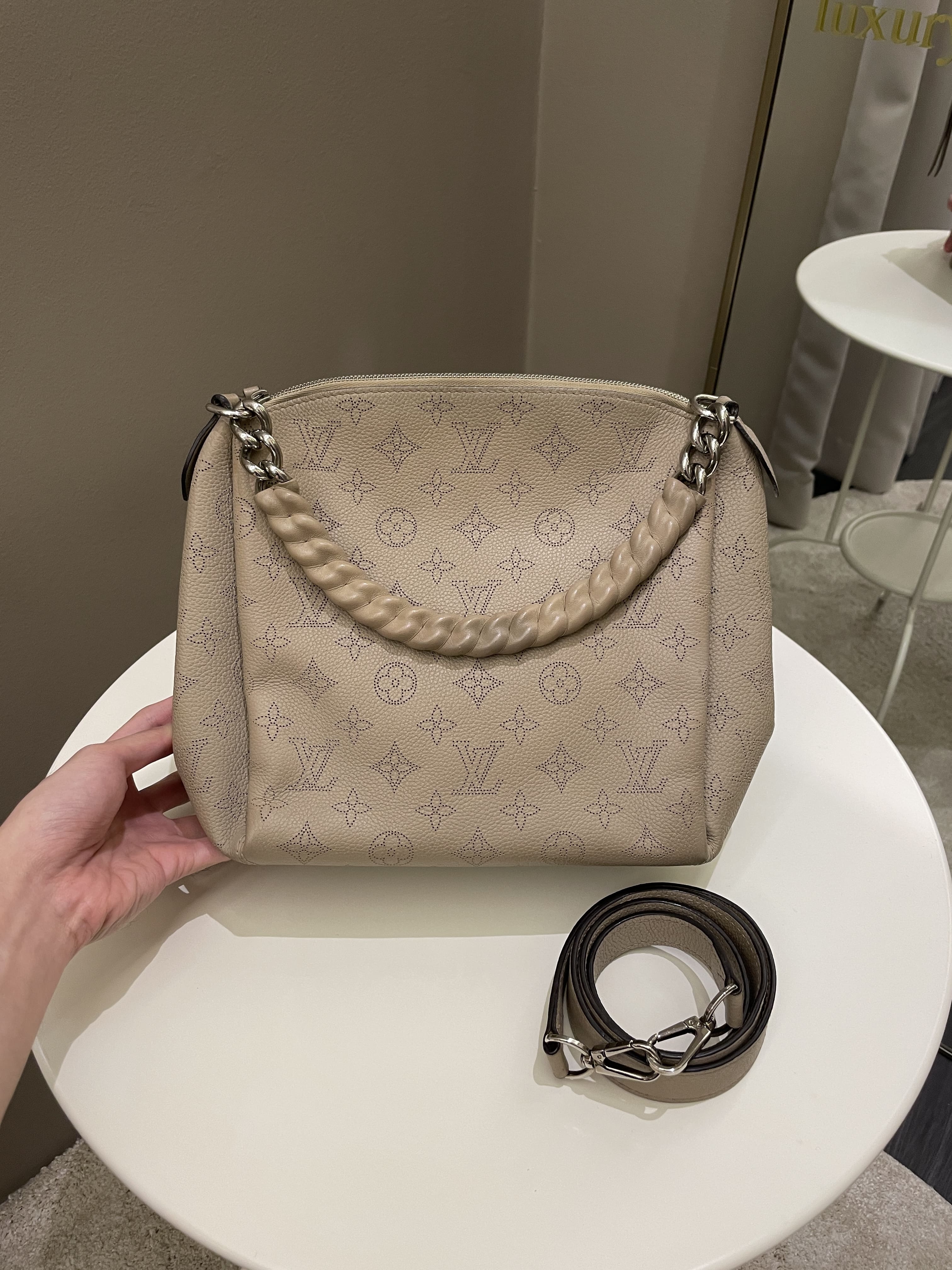 Louis Vuitton Babylone BB Two-Way Bag Galet Beige Mahinda Leather
