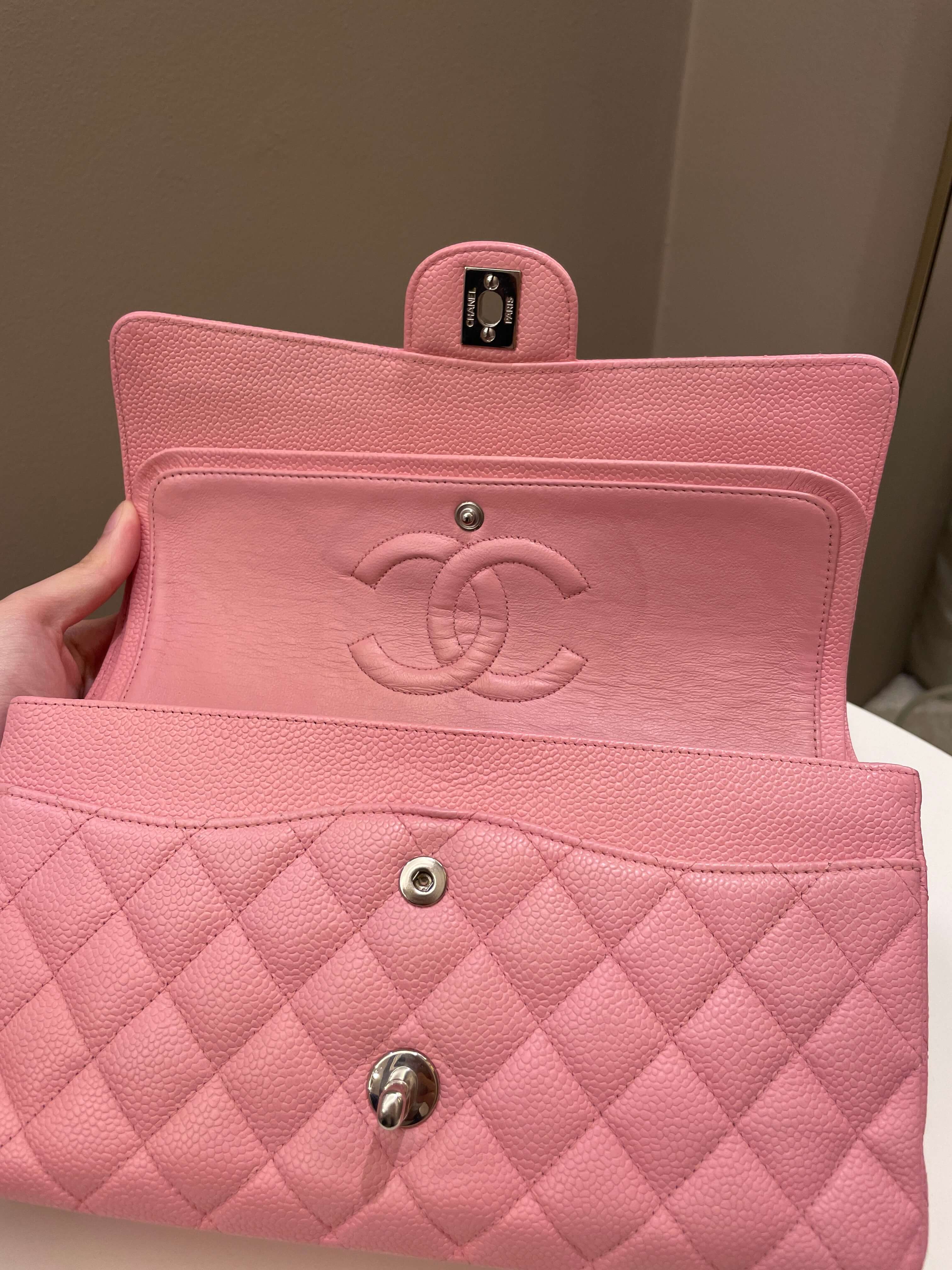 Chanel Classic Medium Double Flap Sakura Pink Caviar