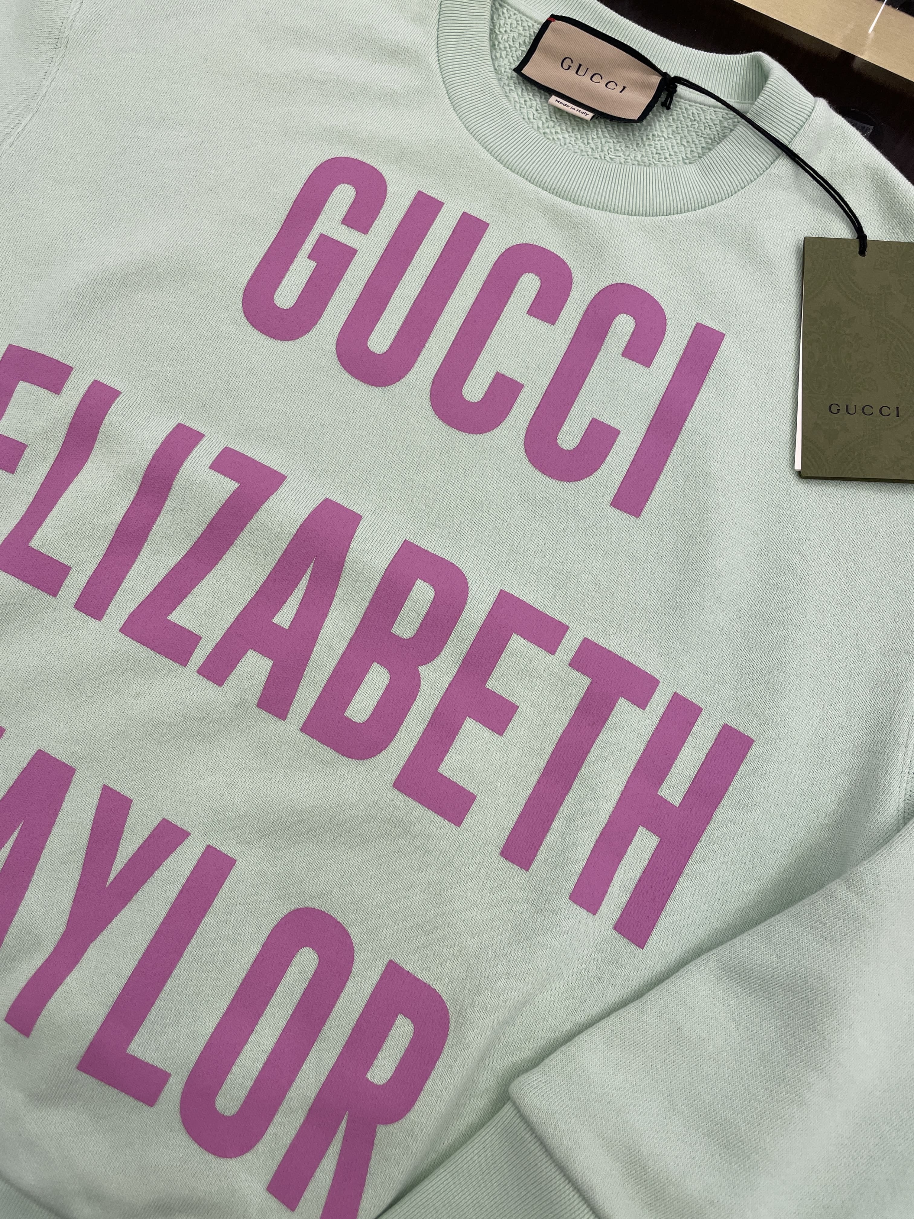 Gucci Sweatshirt Pullover Mint / Purple 100% Cotton