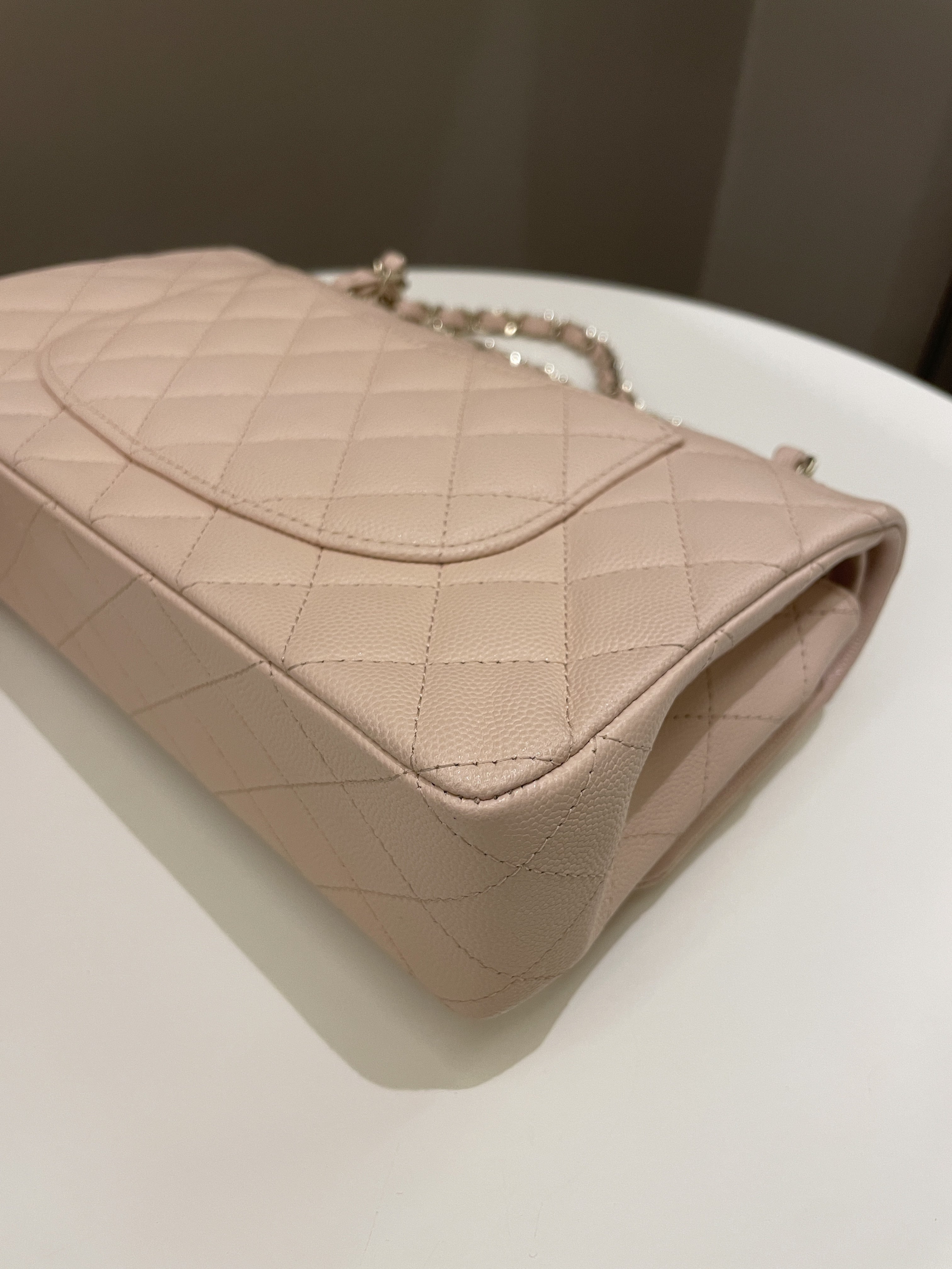 Chanel Classic Quilted Medium Double Flap Beige Caviar