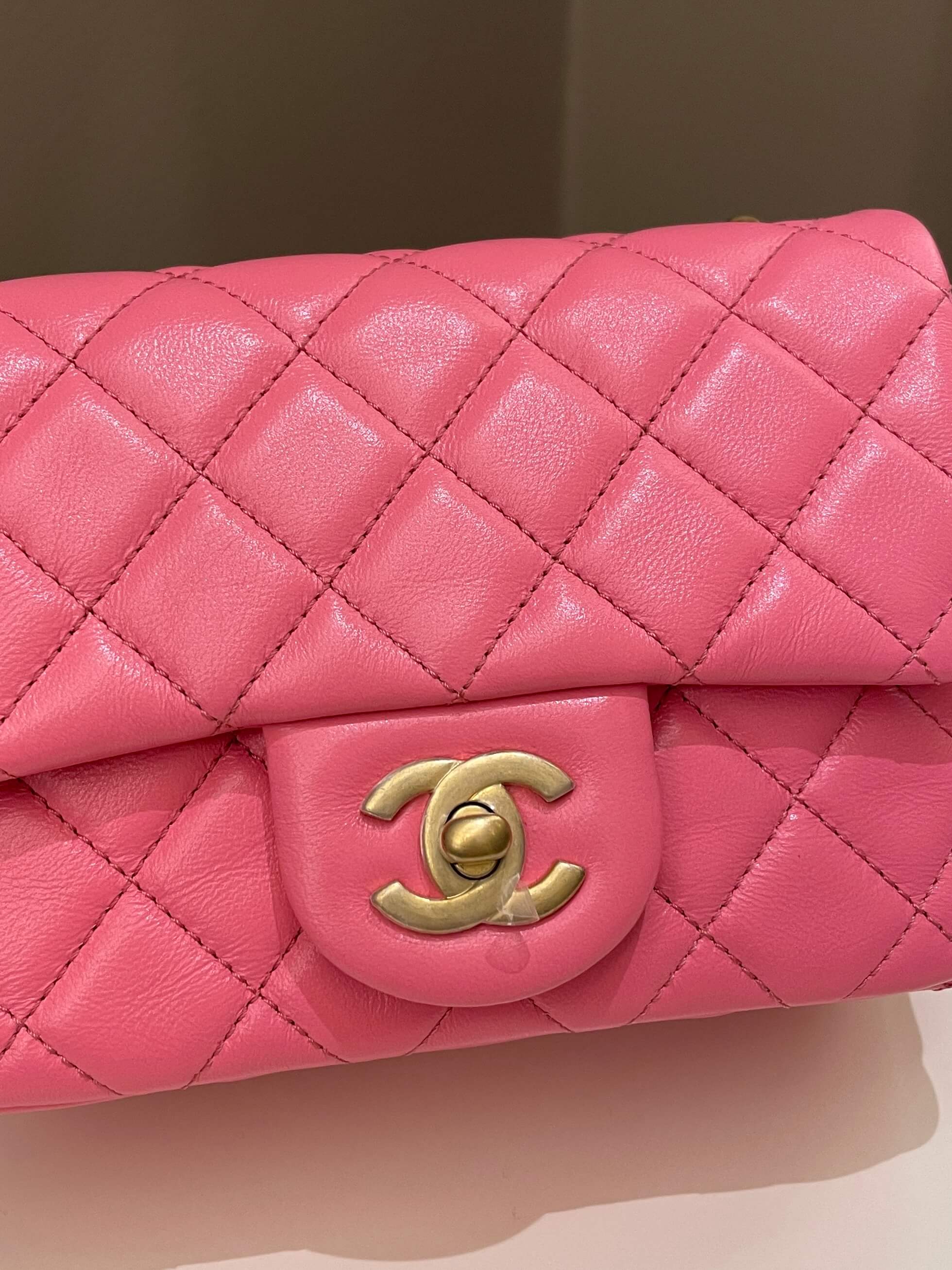 Chanel Pearl Crush Mini Square Pink Lambskin