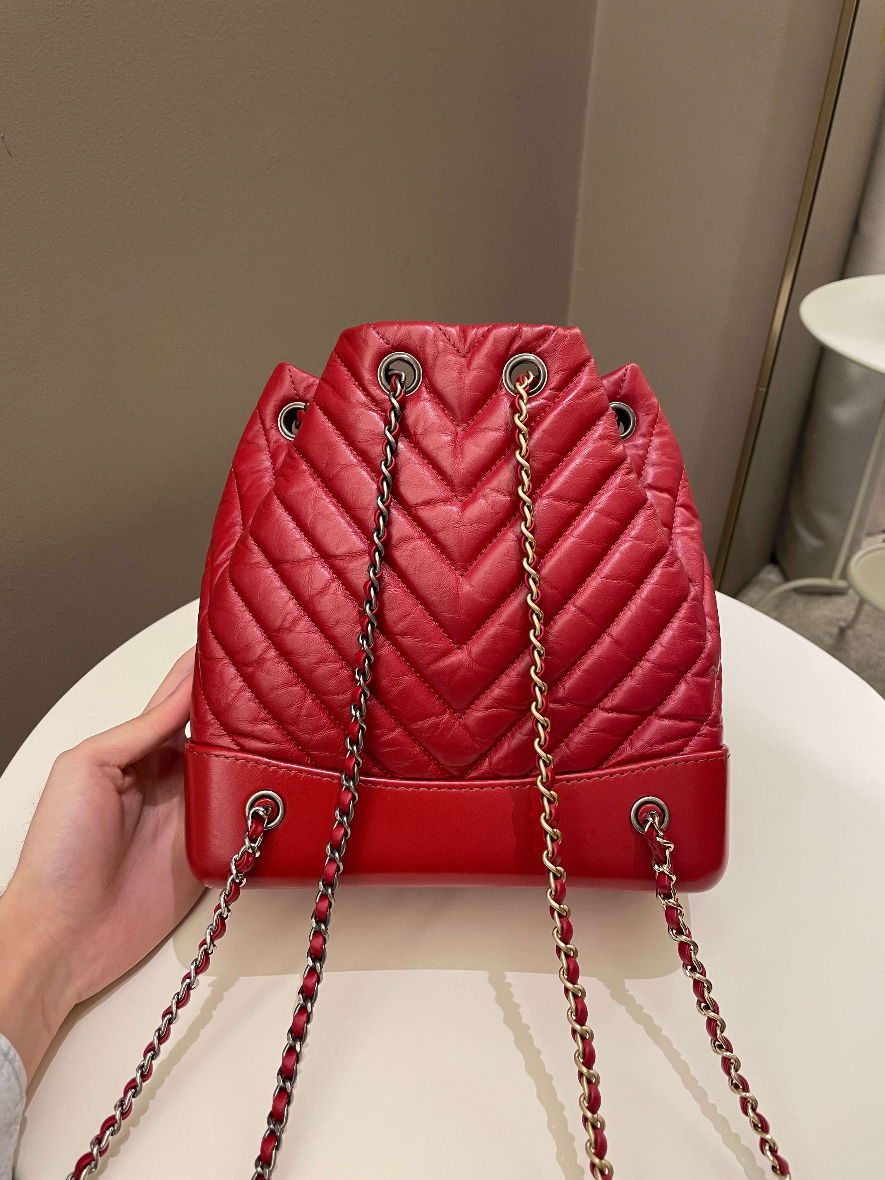 Chanel Gabrielle chevron backpack small