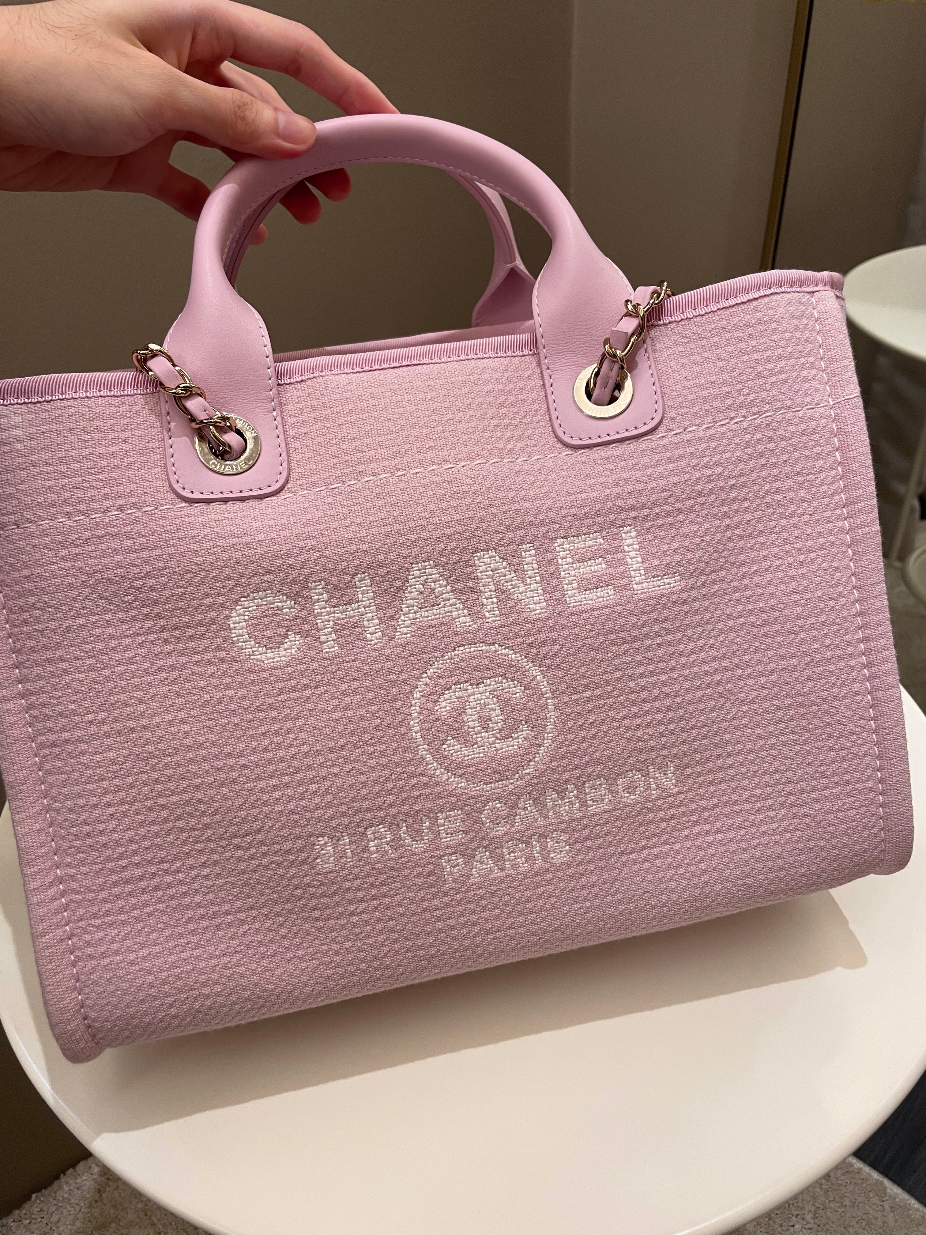 Chanel 22B Deauville Shopper Tote Sweet Pink